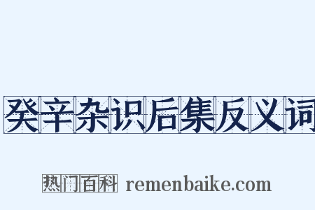 癸辛杂识后集反义词是什么意思的图片